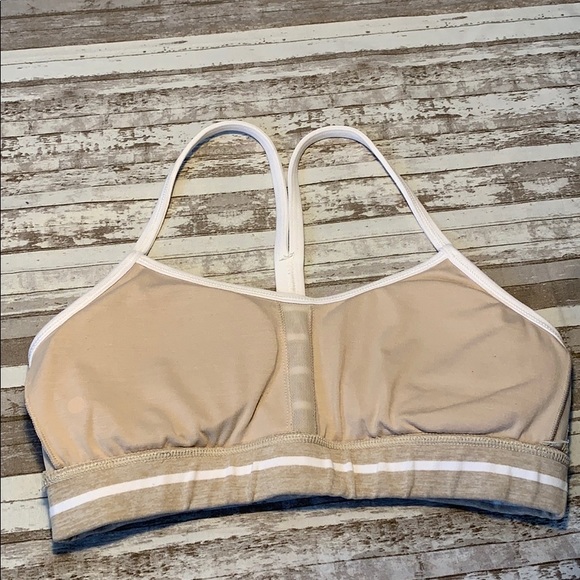 Lululemon Tan Striped Flow Y Bra - Picture 3 of 3